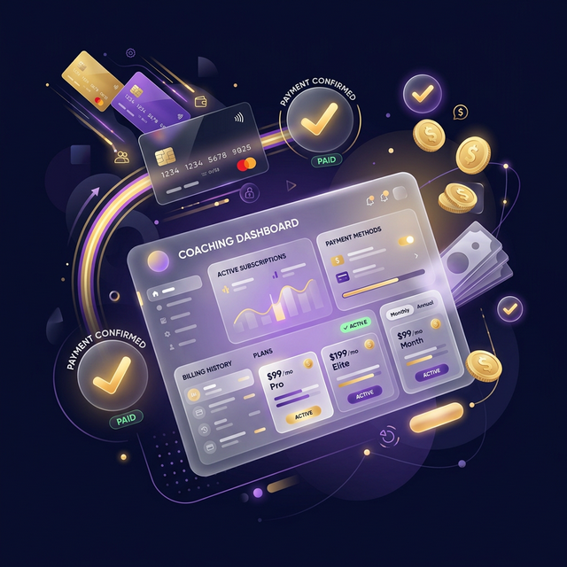 Payment processing dashboard for coaching businesses
